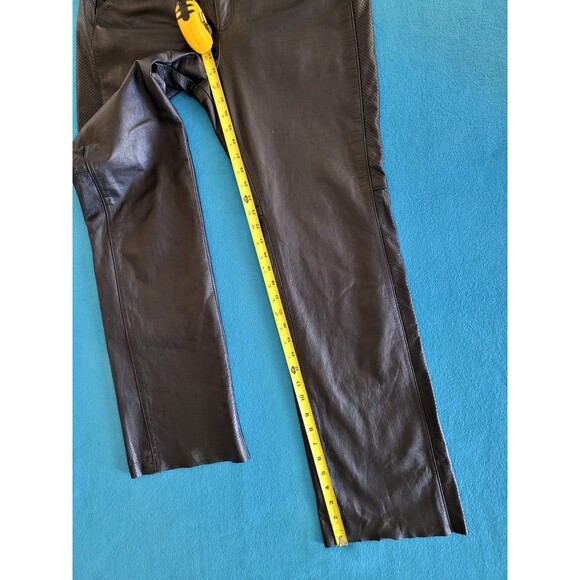 VTG Womens Harley Davidson 100% Genuine Leather Riding Pants Size 40/12 Embossed - Picture 4 of 16